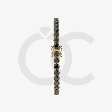Bracelet with Black Diamond on a Yellow Gold