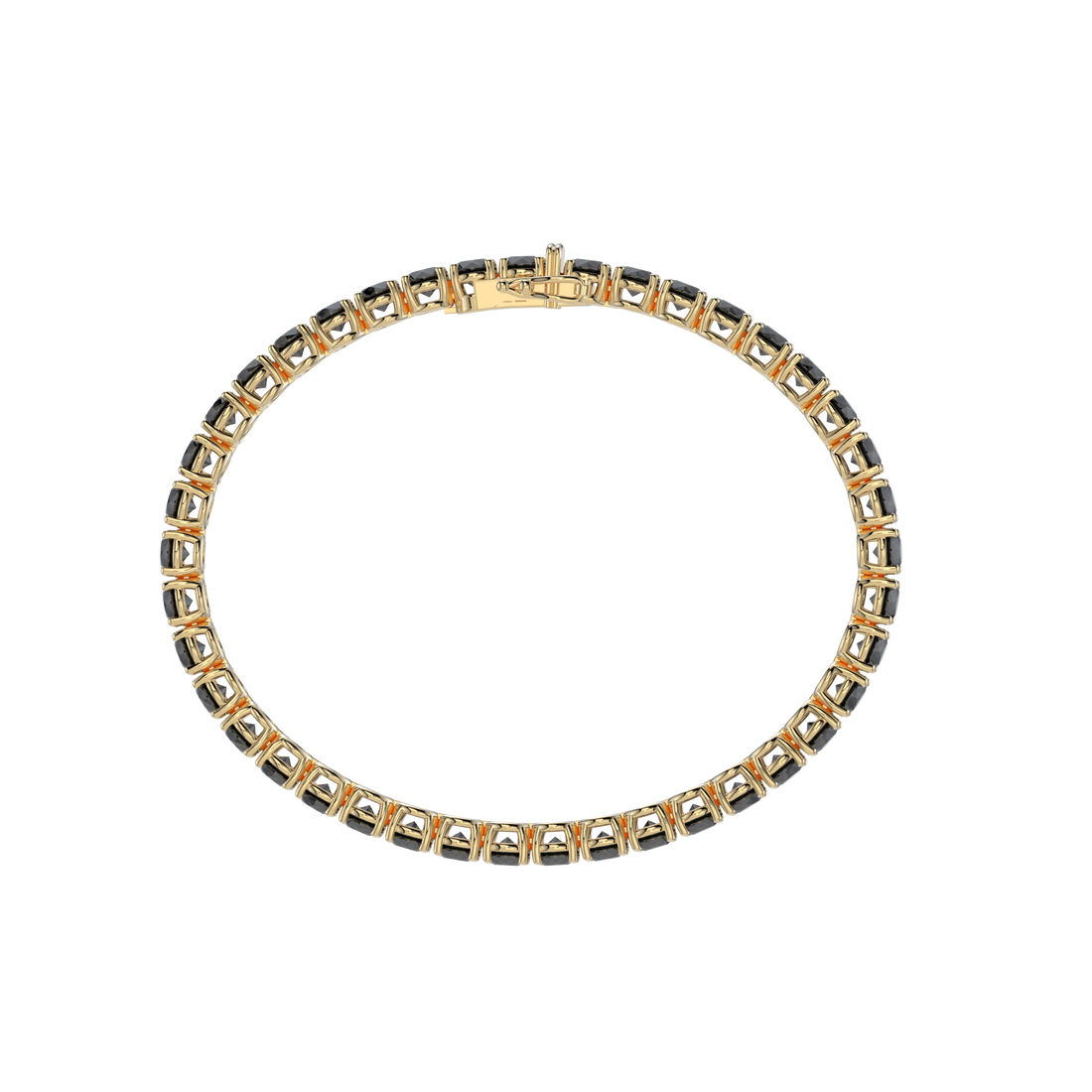 Bracelet with Black Diamond on a Yellow Gold