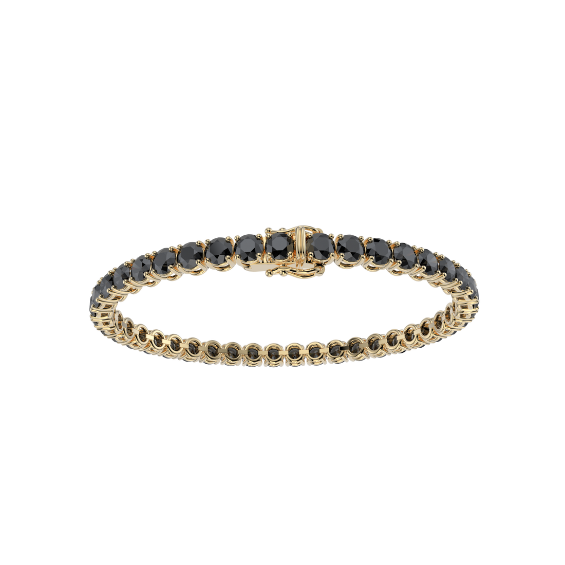 Bracelet with Black Diamond on a Yellow Gold