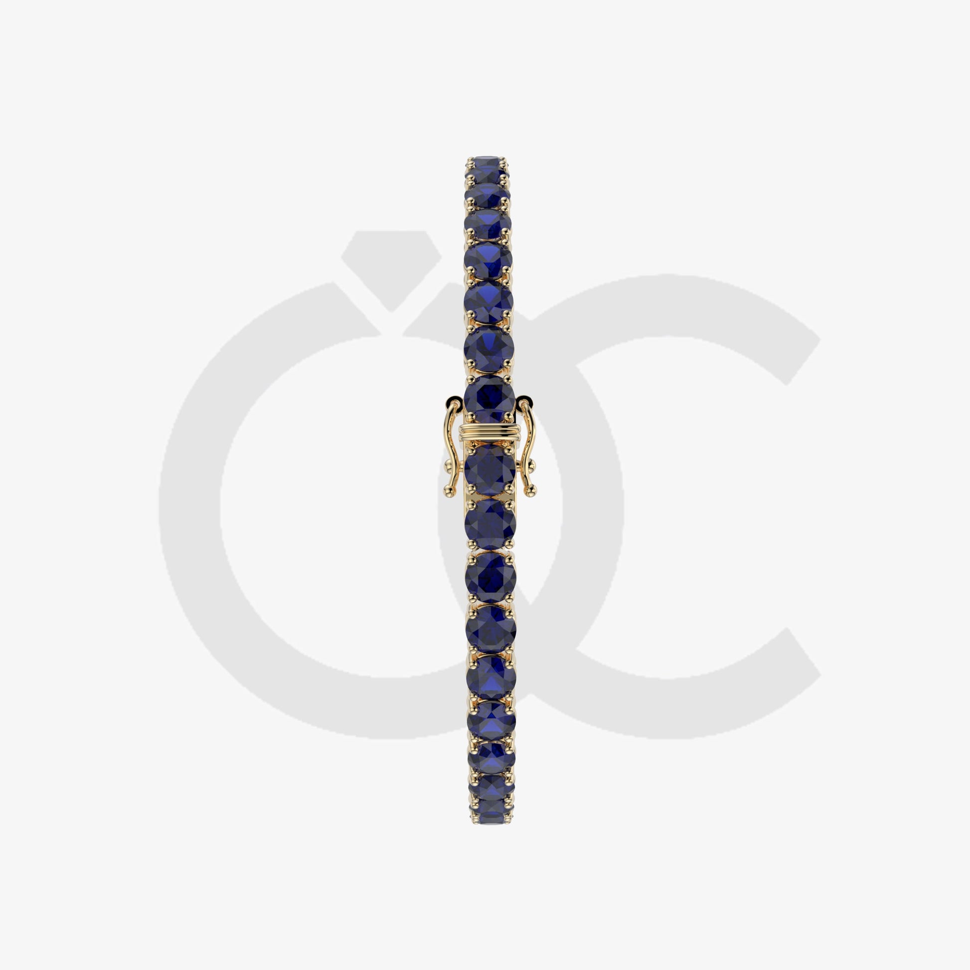 Bracelet with Blue Sapphire on a Yellow Gold