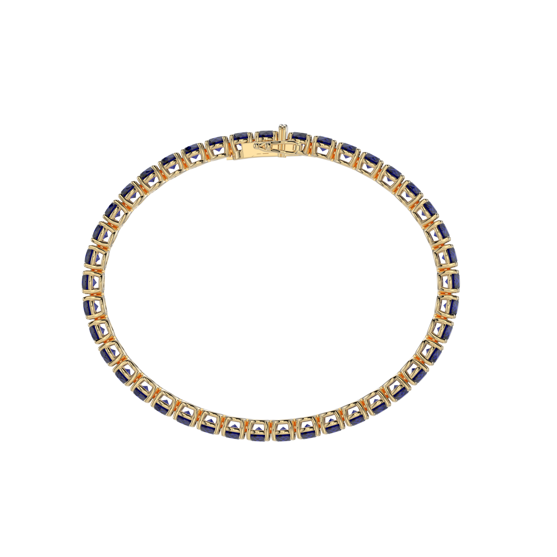 Bracelet with Blue Sapphire on a Yellow Gold