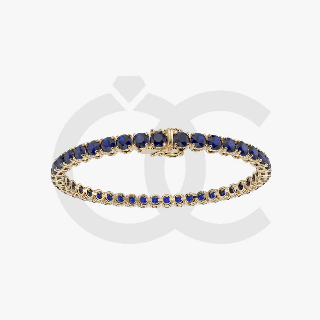 Bracelet with Blue Sapphire on a Yellow Gold