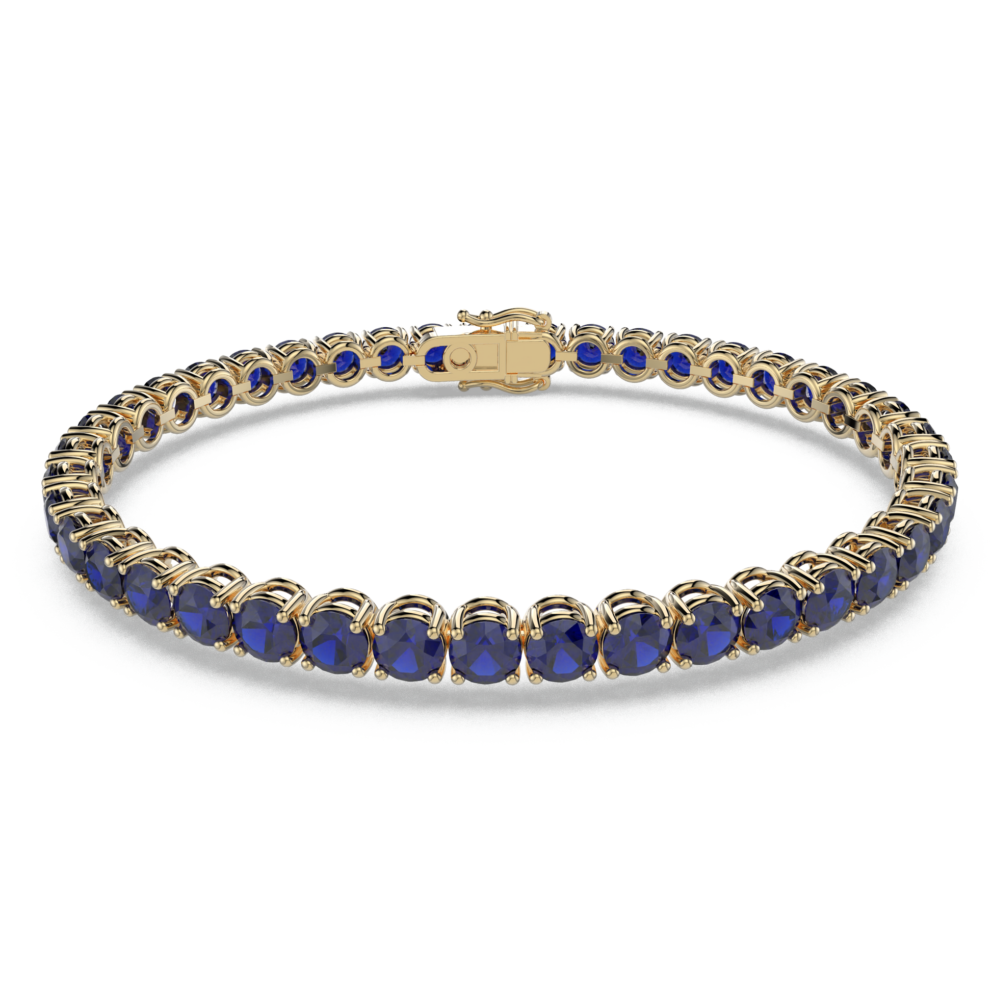 Bracelet with Blue Sapphire on a Yellow Gold