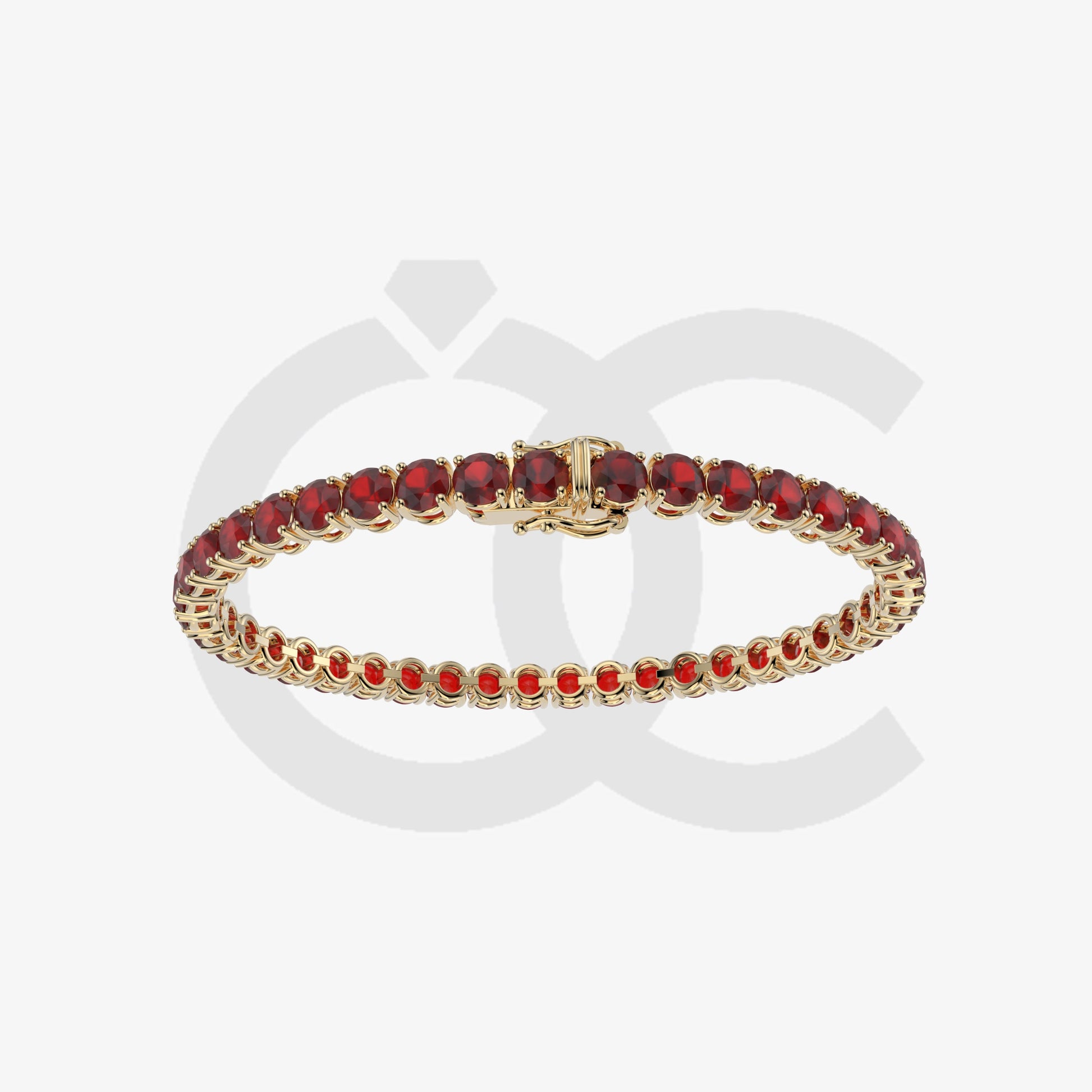 Bracelet with Ruby on a Yellow Gold