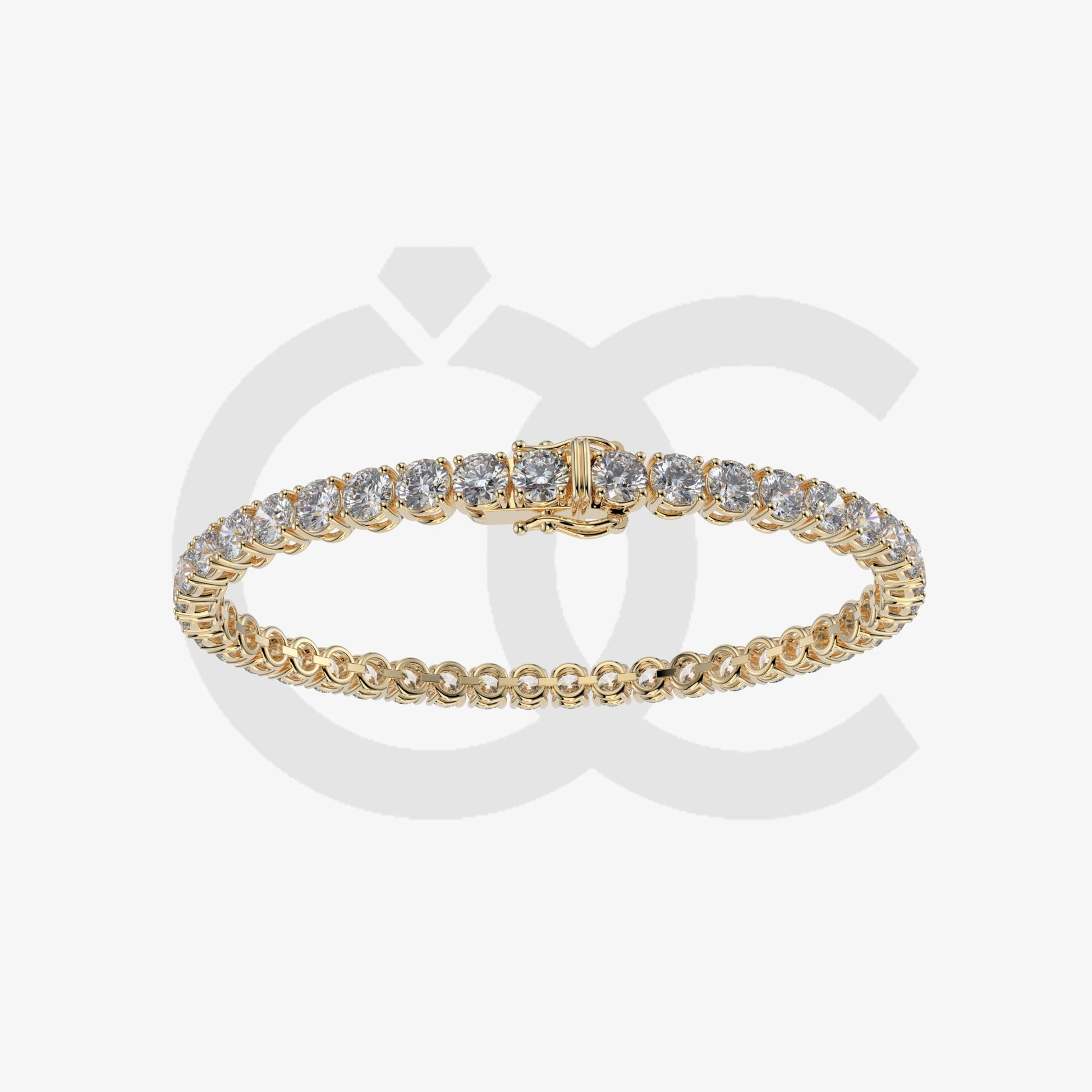 Bracelet with Natural Diamond on a Yellow Gold