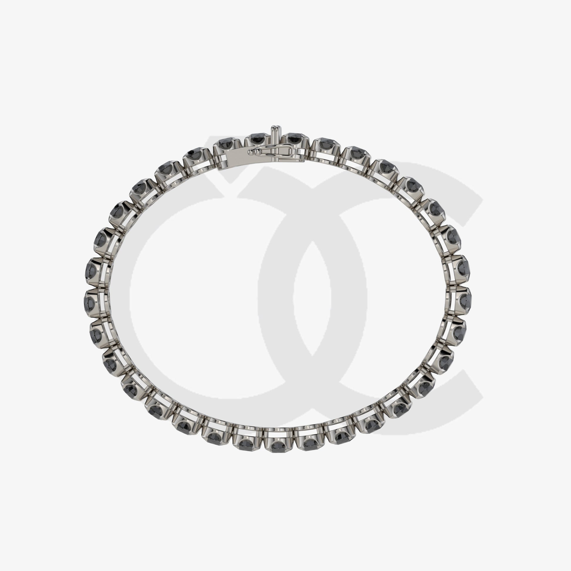 Bracelet with Black Diamond on a Black Gold