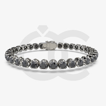 Bracelet with Moissanite on a Black Gold Vermeil