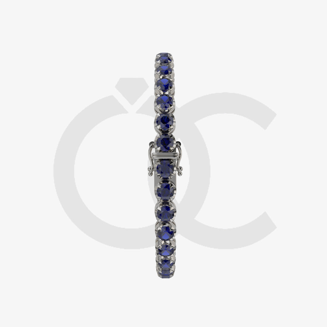 Bracelet with Blue Sapphire on a Black Gold