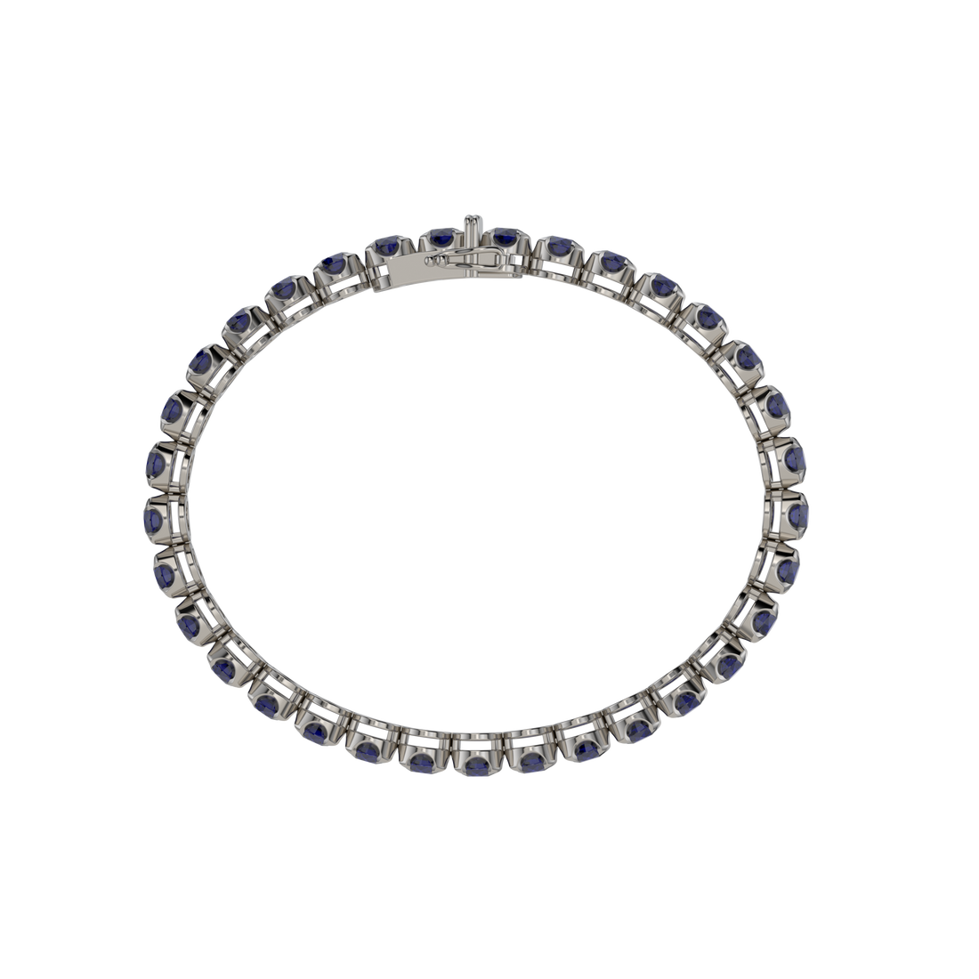 Bracelet with Blue Sapphire on a Black Gold