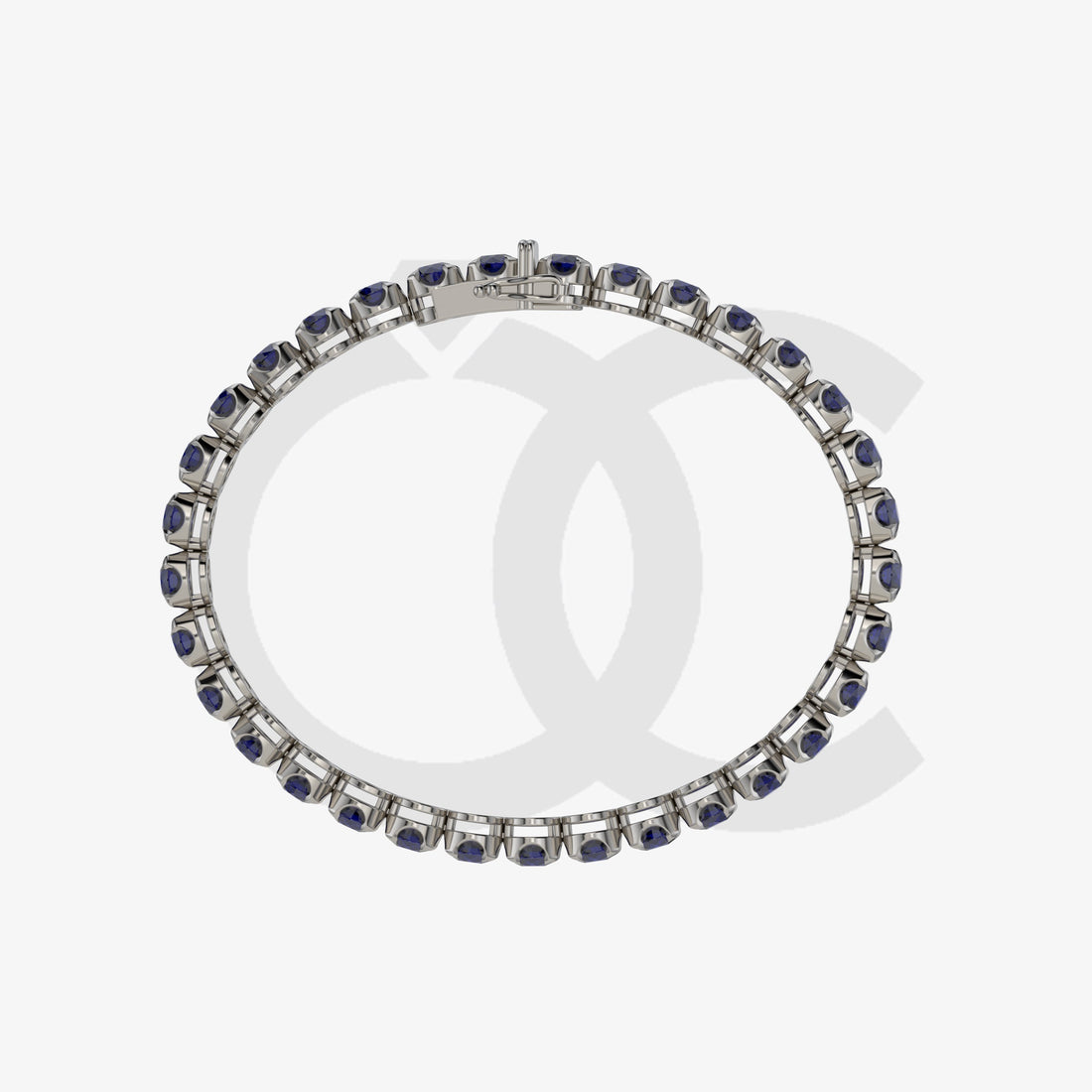 Bracelet with Blue Sapphire on a Black Gold