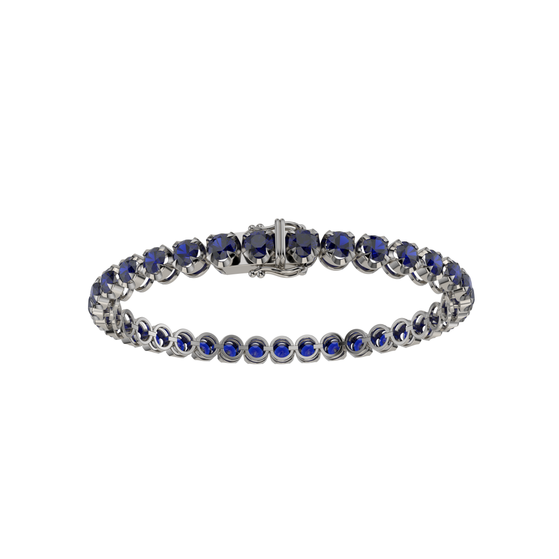Bracelet with Blue Sapphire on a Black Gold