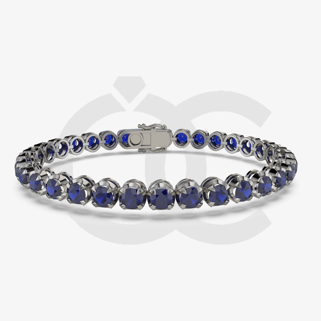 Bracelet with Blue Sapphire on a Black Gold