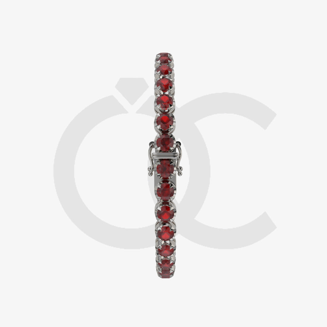 Bracelet with Ruby on a Black Gold
