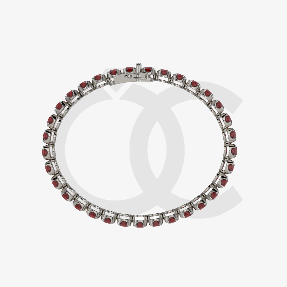 Bracelet with Ruby on a Black Gold
