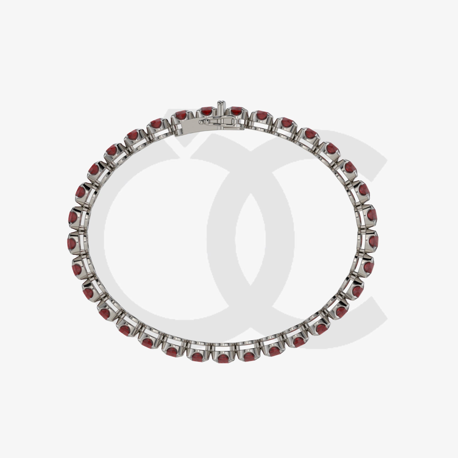 Bracelet with Ruby on a Black Gold
