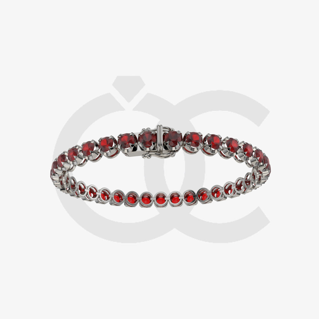 Bracelet with Ruby on a Black Gold