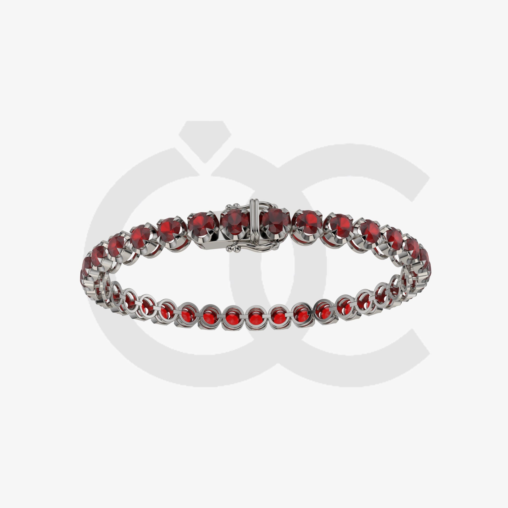 Bracelet with Ruby on a Black Gold