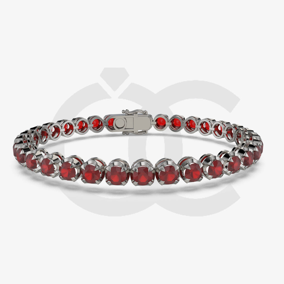 Bracelet with Ruby on a Black Gold