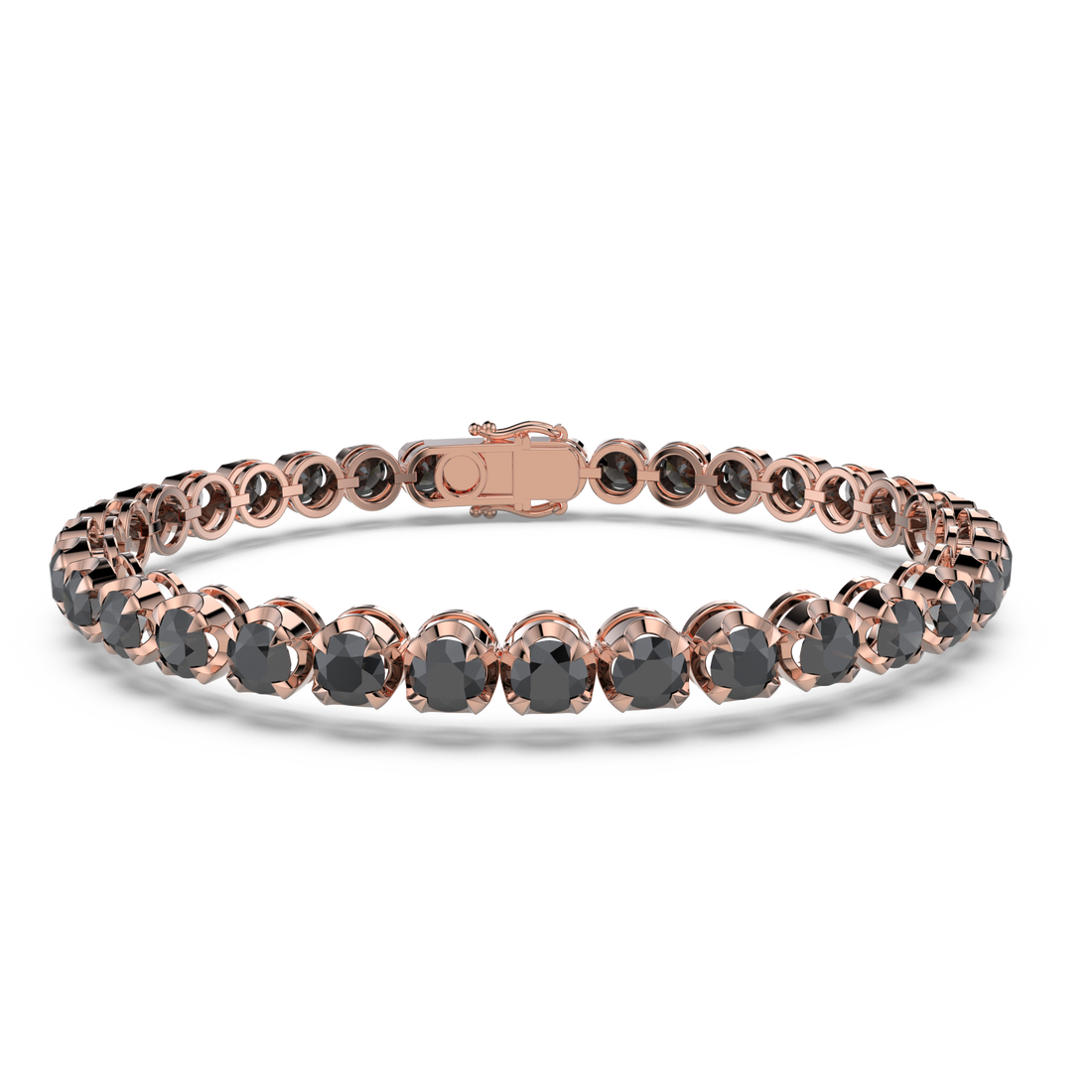 Bracelet with Moissanite on a Rose Gold Vermeil