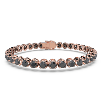 Bracelet with Black Diamond on a Rose Gold