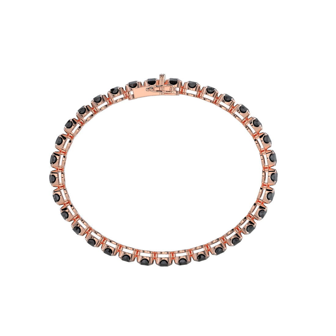Bracelet with Moissanite on a Rose Gold Vermeil