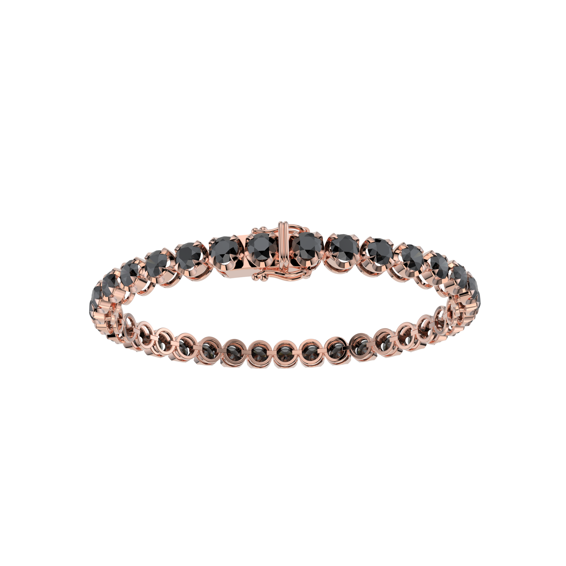 Bracelet with Black Diamond on a Rose Gold