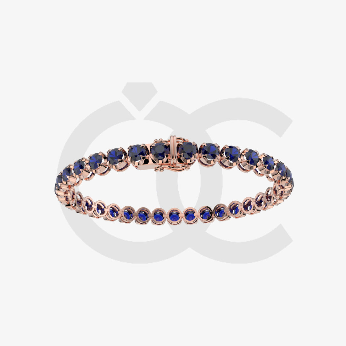 Bracelet with Moissanite on a Rose Gold Vermeil
