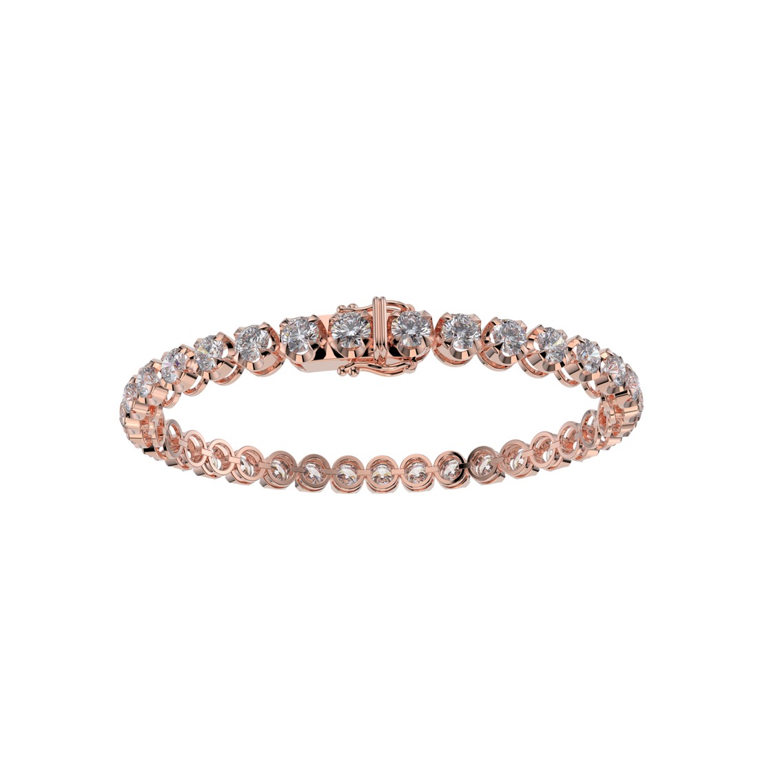 Bracelet with Moissanite on a Rose Gold Vermeil