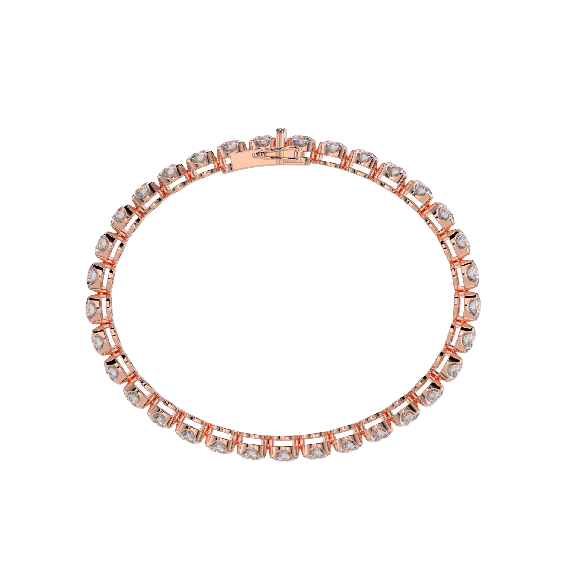 Bracelet with Lab Grown Diamond on a Rose Gold