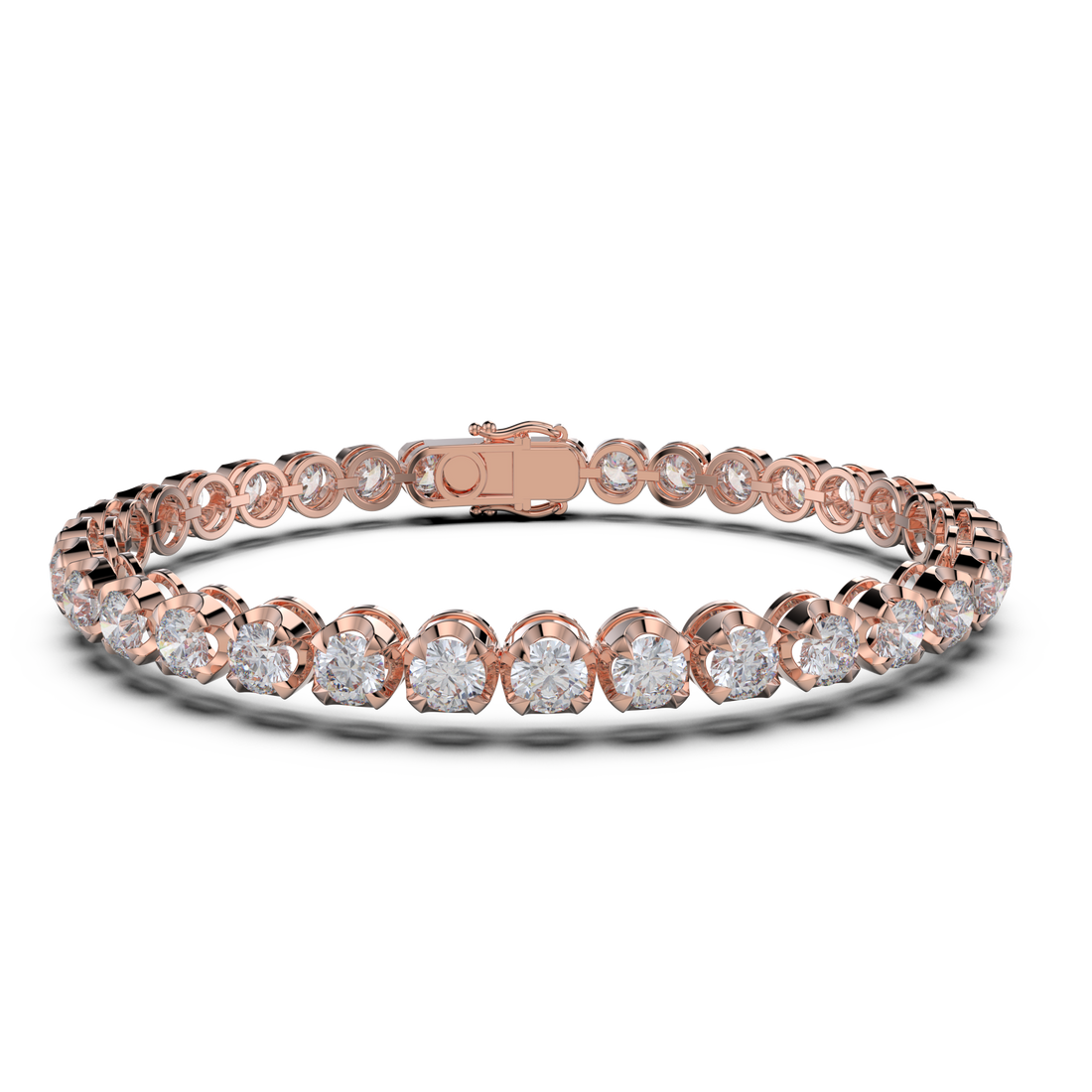 Bracelet with Moissanite on a Rose Gold Vermeil
