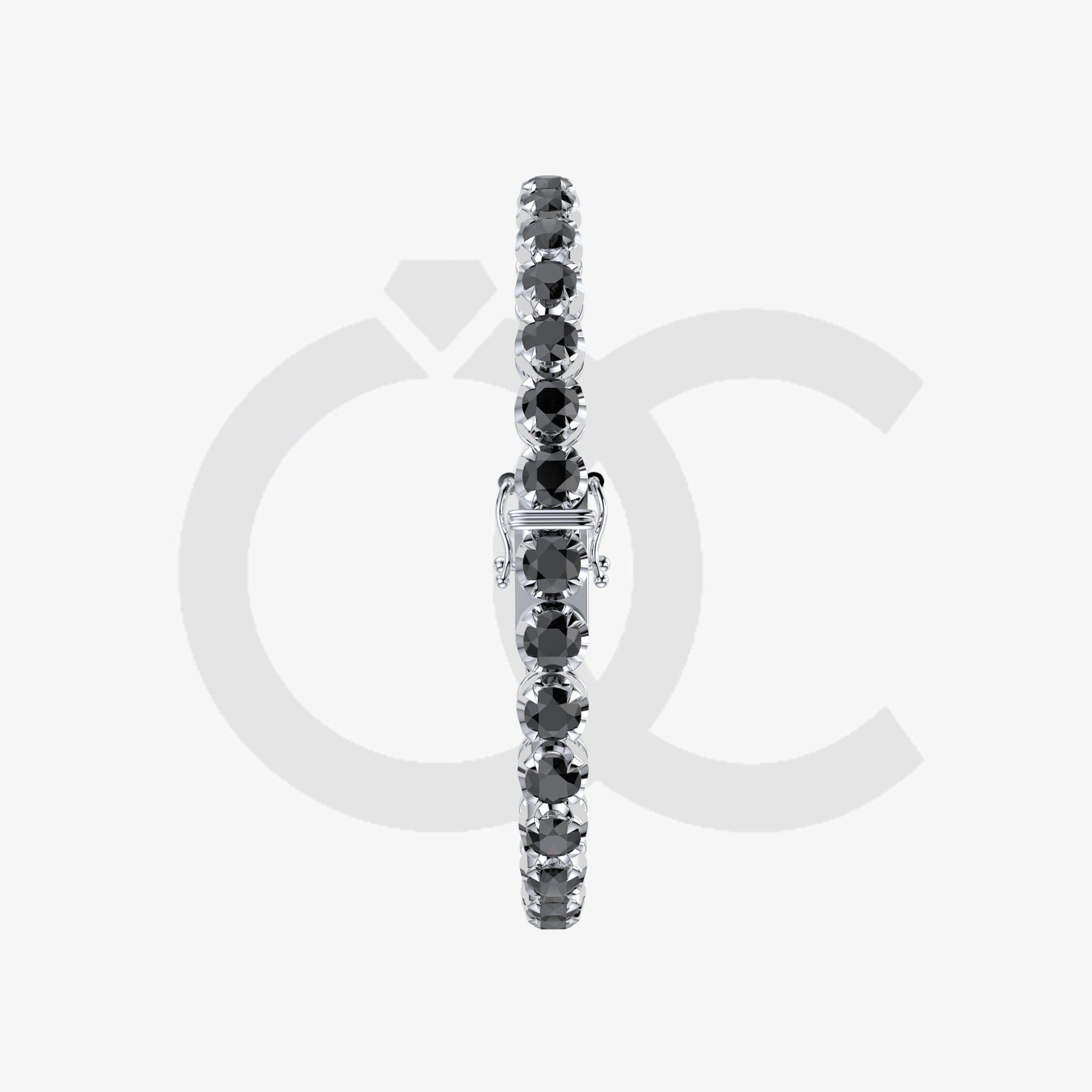 Bracelet with Black Diamond on a White Gold