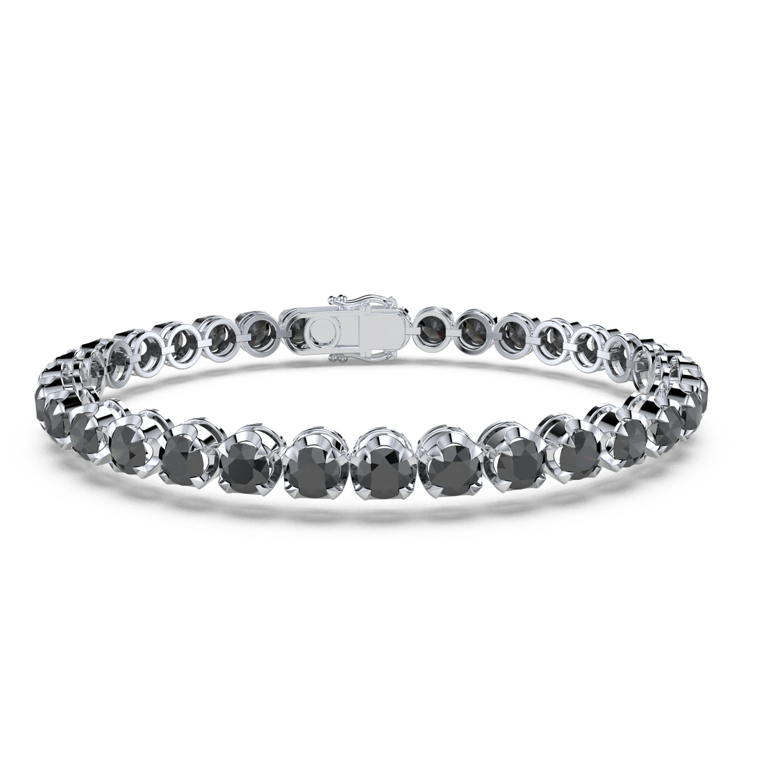 Bracelet with Black Diamond on a White Gold