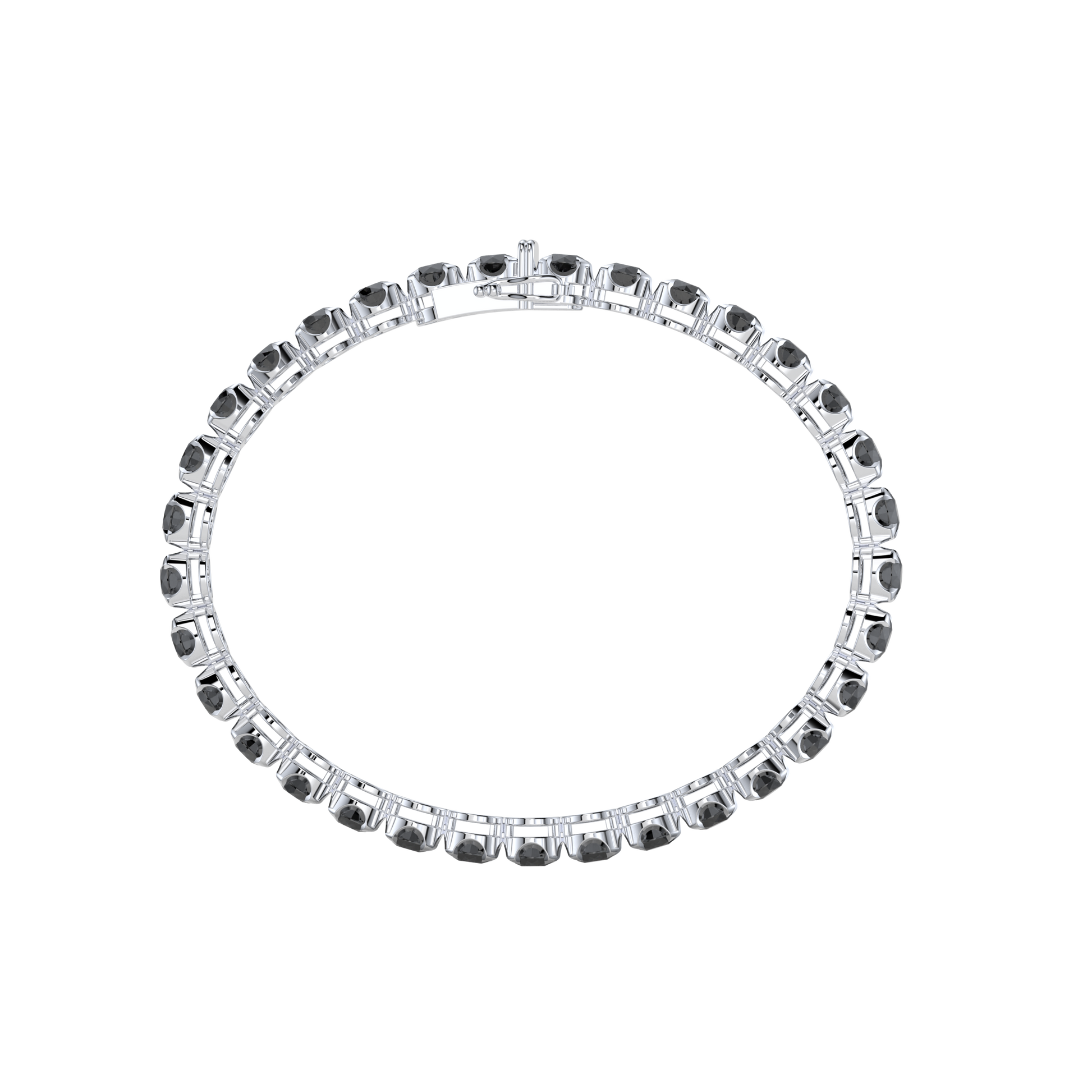 Bracelet with Black Diamond on a White Gold