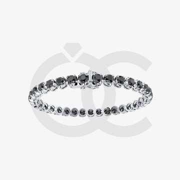 Bracelet with Black Diamond on a White Gold