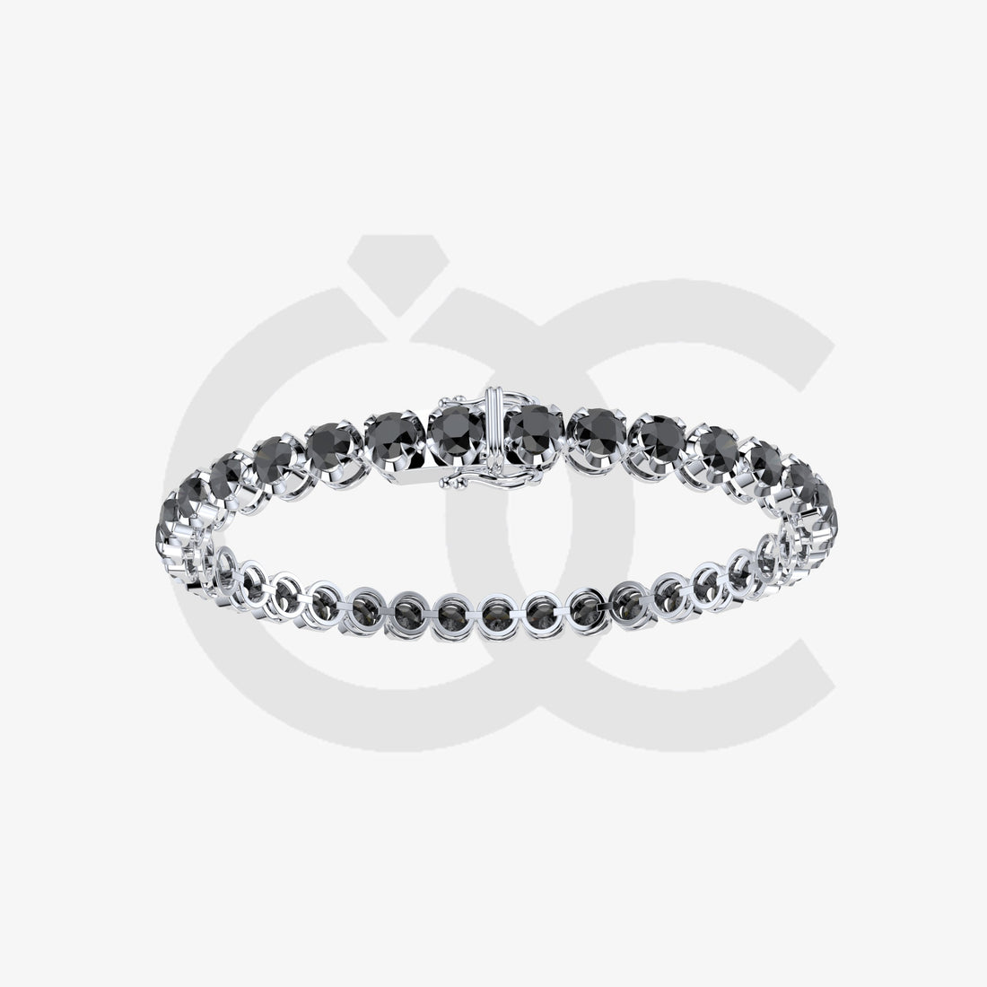 Bracelet with Black Diamond on a White Gold