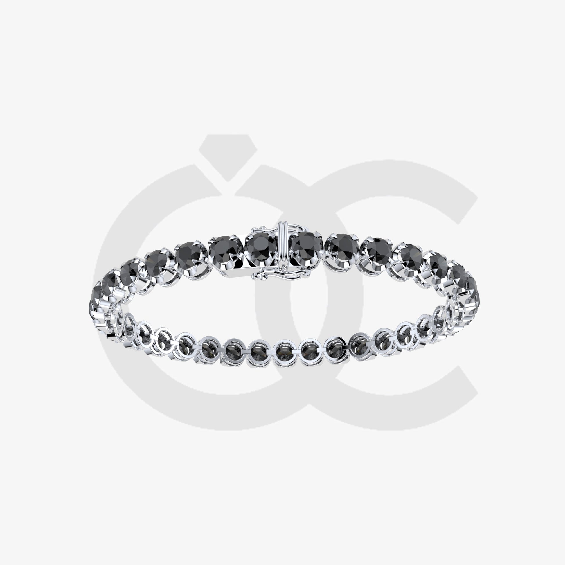 Bracelet with Black Diamond on a White Gold