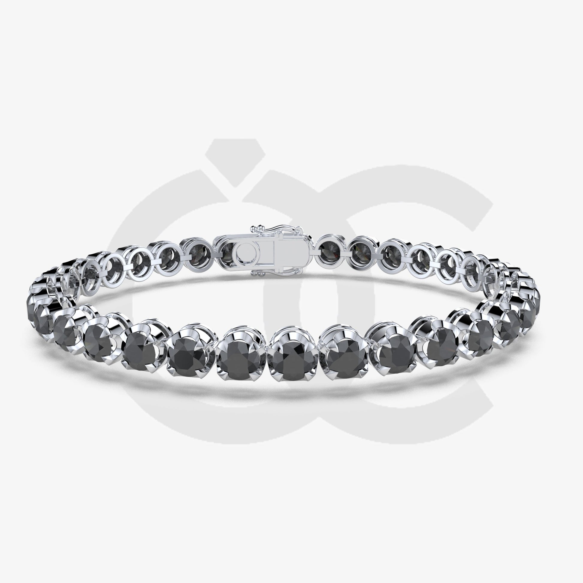 Bracelet with Black Diamond on a White Gold