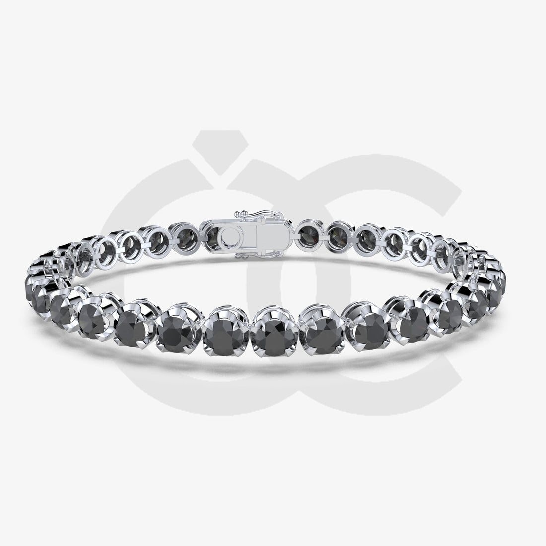 Bracelet with Black Diamond on a White Gold