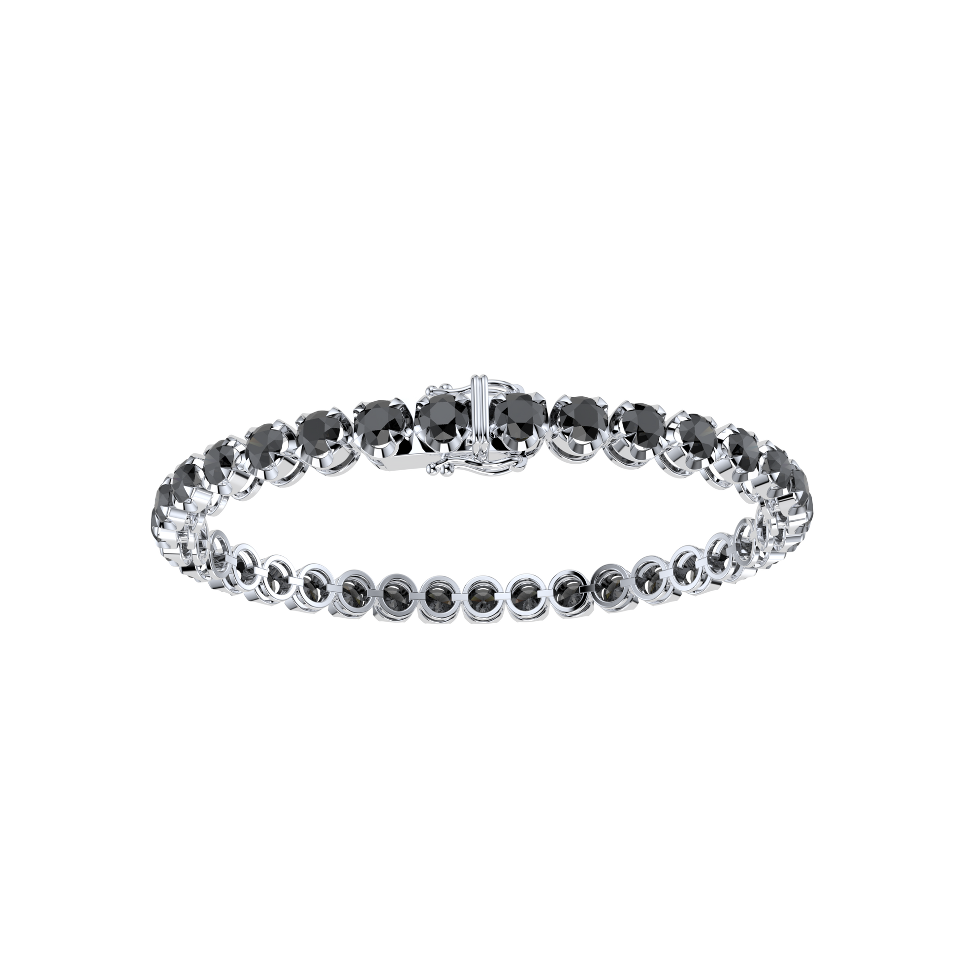 Bracelet with Black Diamond on a White Gold