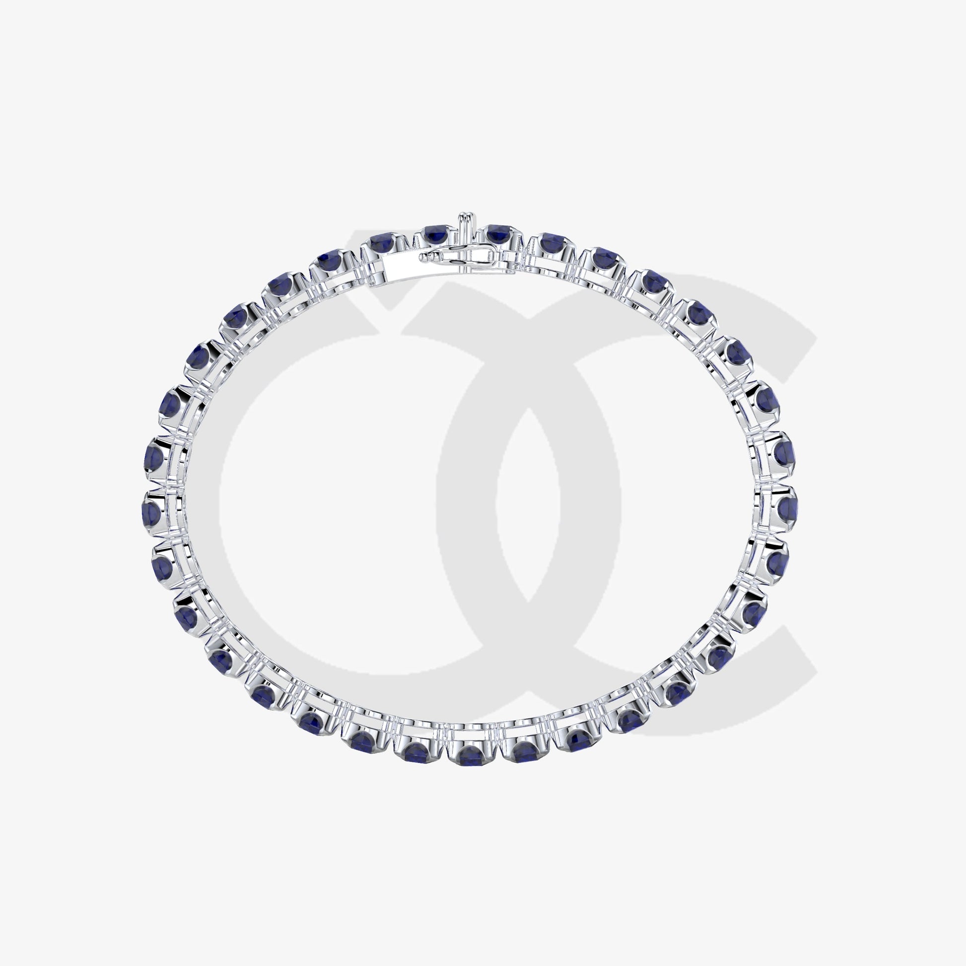 Bracelet with Blue Sapphire on a White Gold