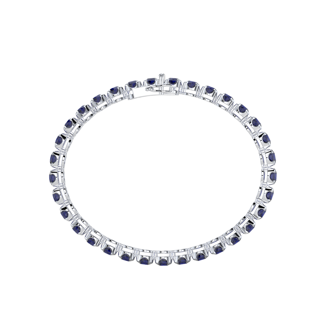 Bracelet with Blue Sapphire on a White Gold