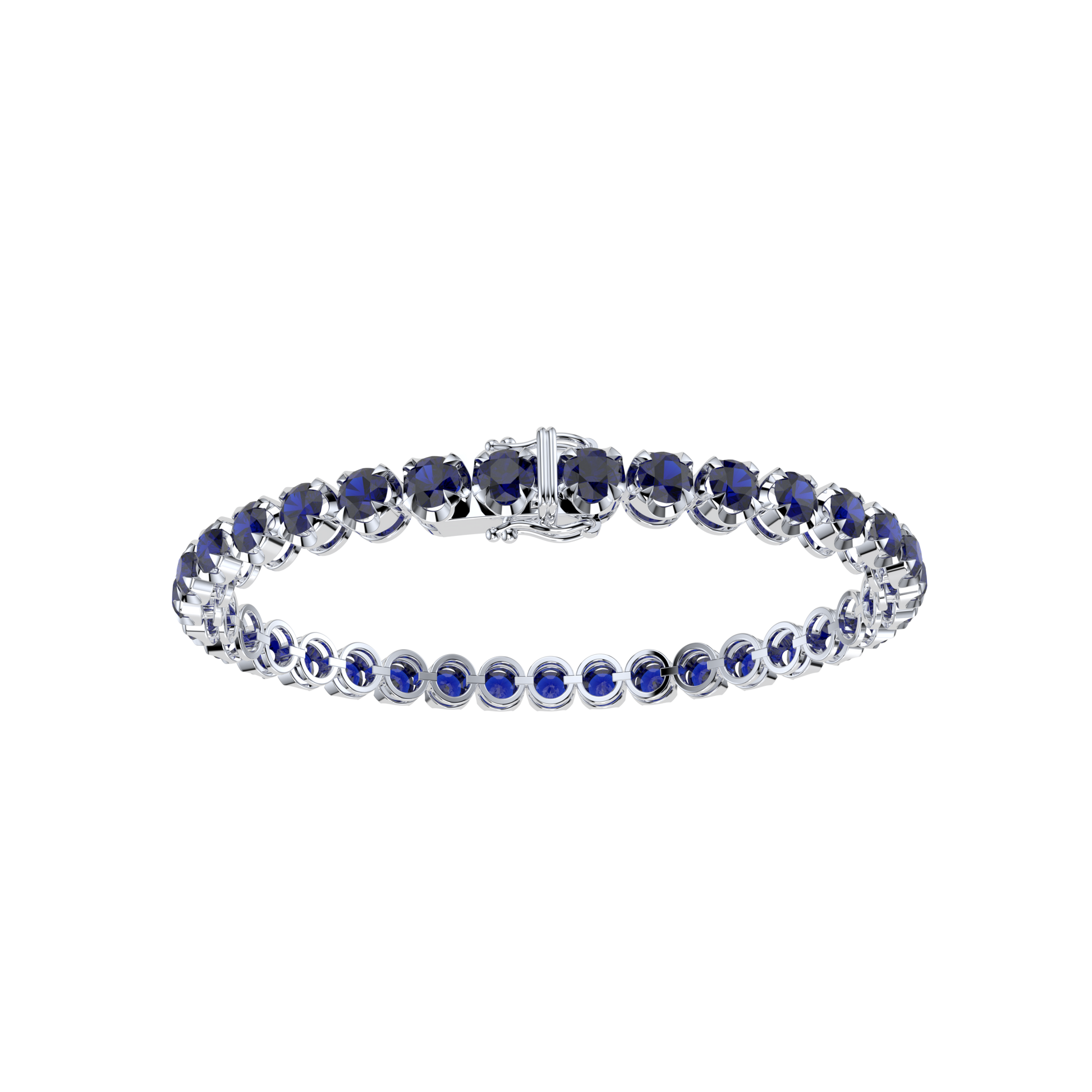 Bracelet with Blue Sapphire on a White Gold