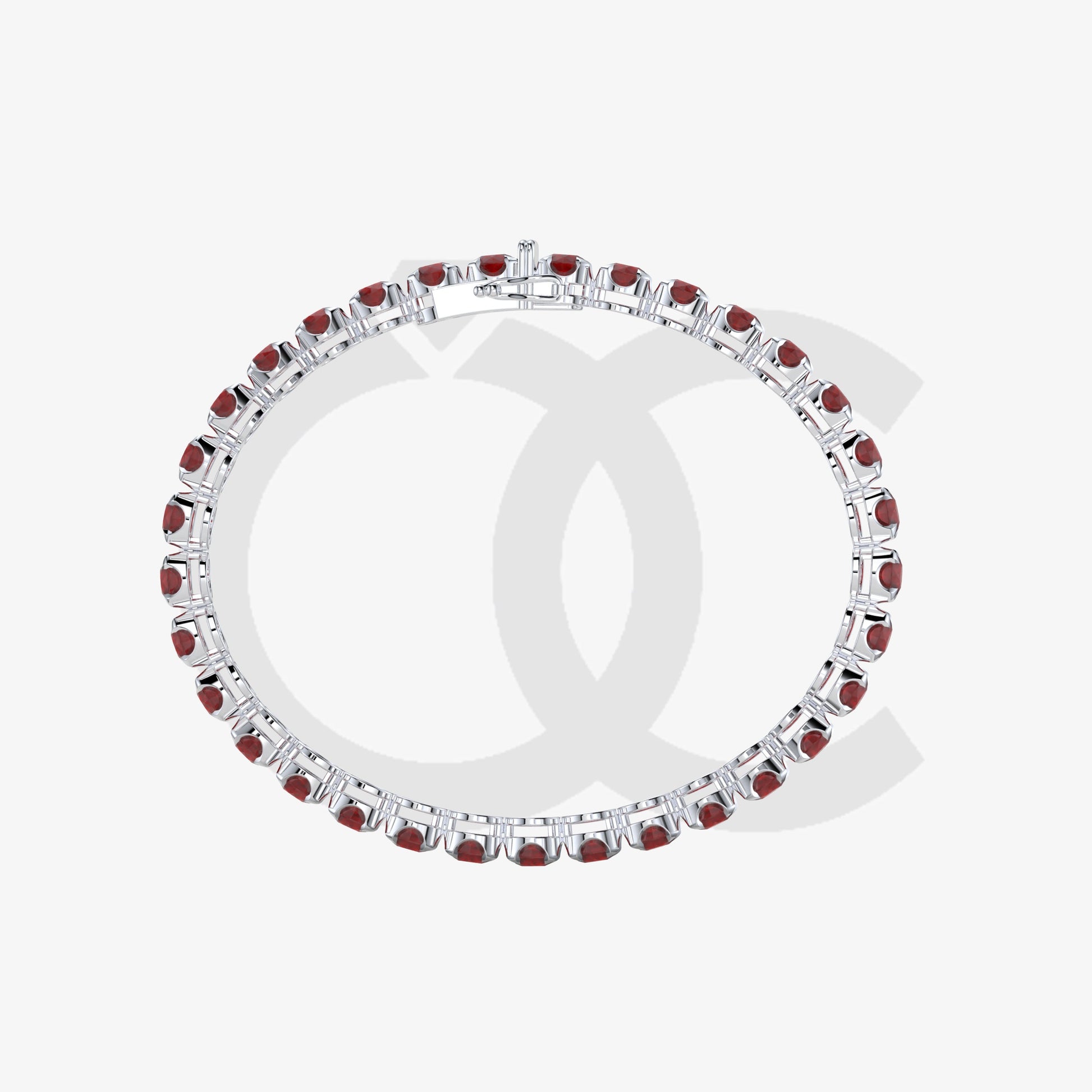 Bracelet with Ruby on a White Gold