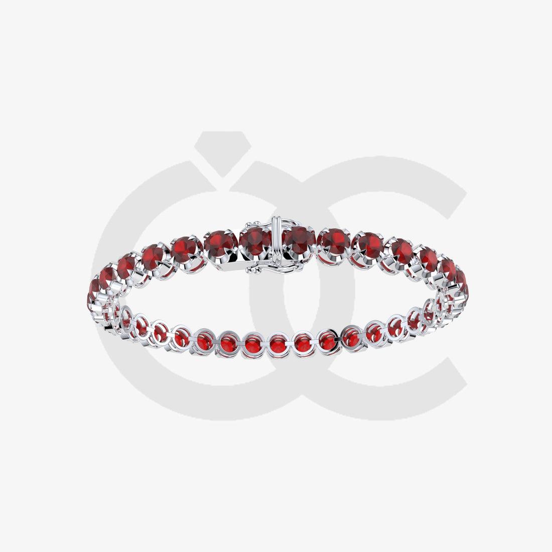 Bracelet with Ruby on a White Gold