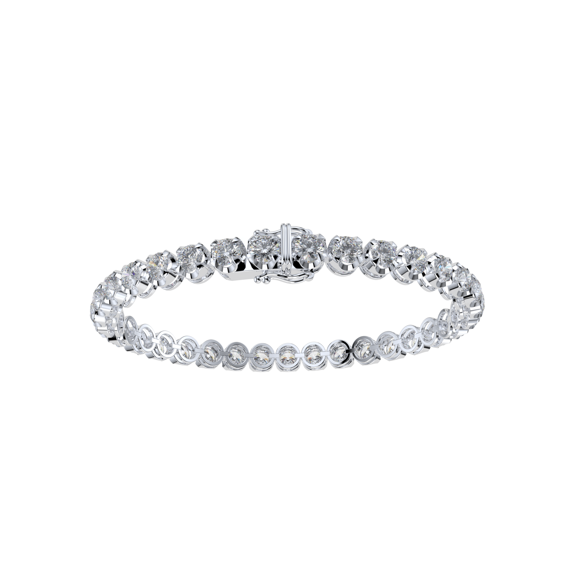Bracelet with Natural Diamond on a White Gold