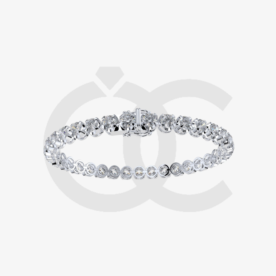 Bracelet with Natural Diamond on a White Gold
