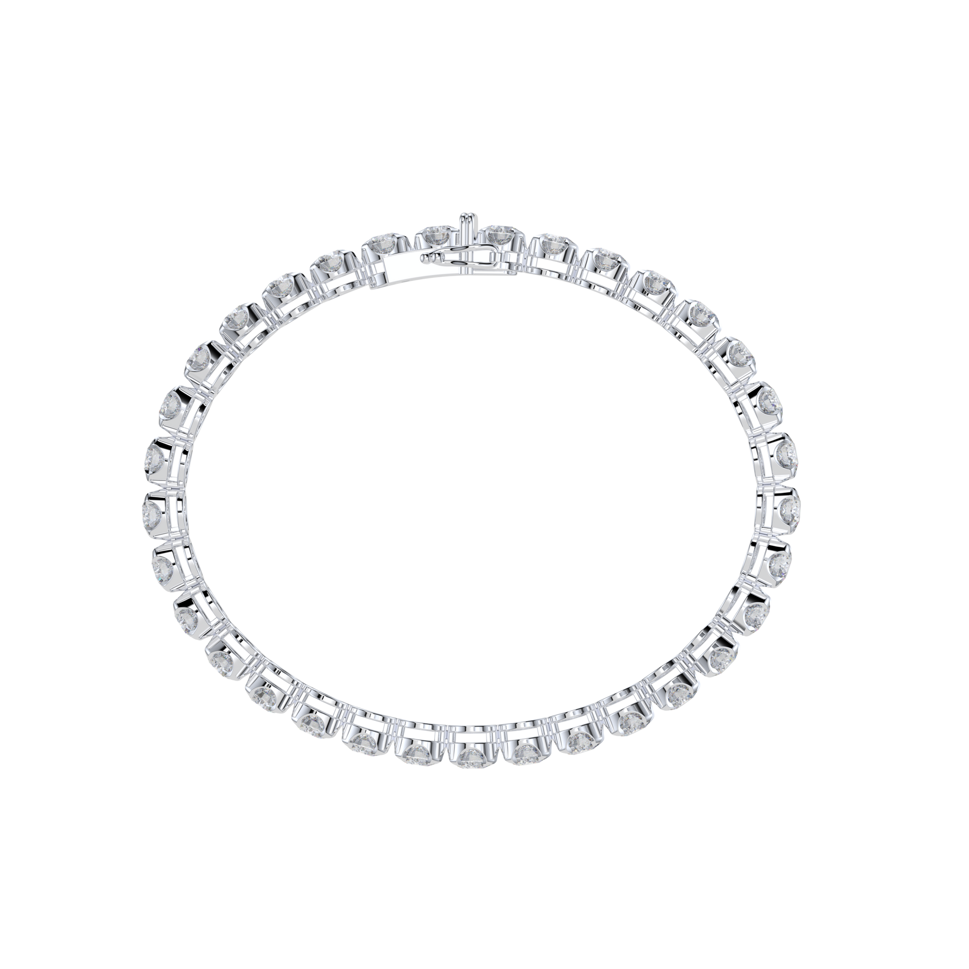 Bracelet with Natural Diamond on a White Gold