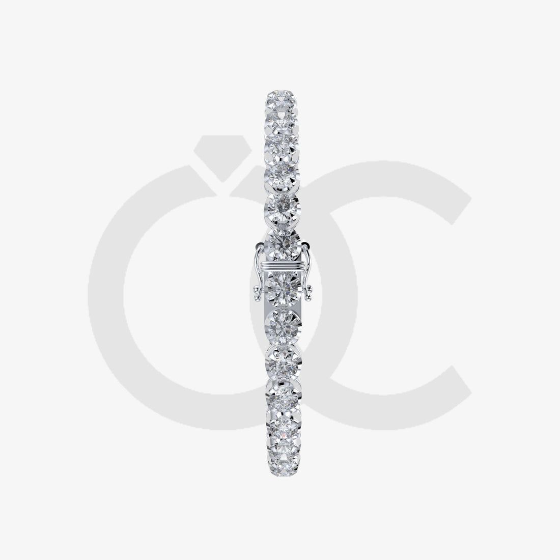 Bracelet with Lab Grown Diamond on a White Gold
