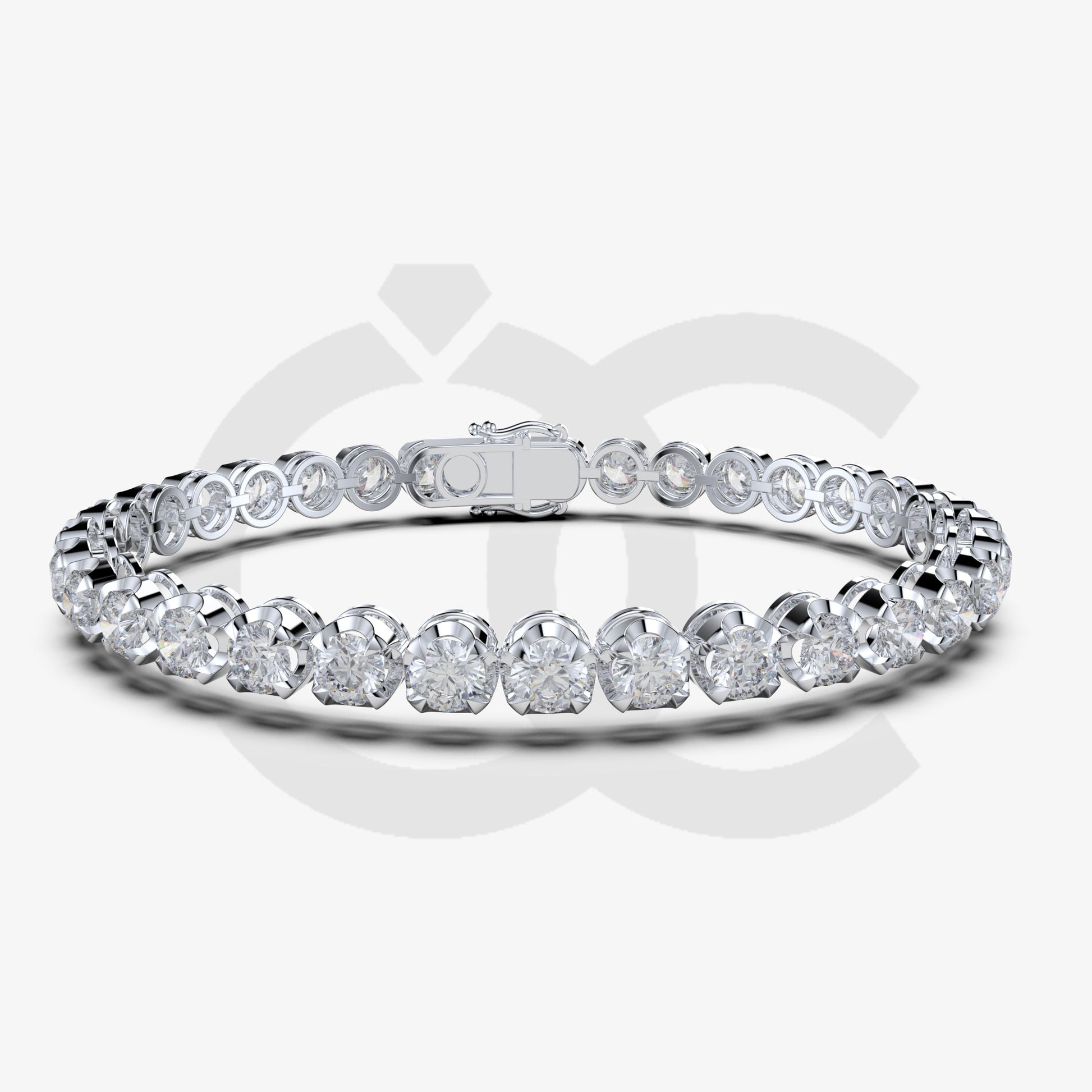 Bracelet with Natural Diamond on a White Gold