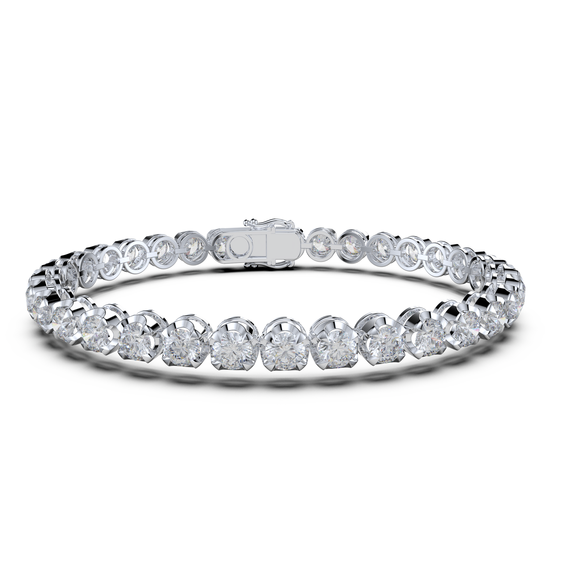 Bracelet with Natural Diamond on a White Gold
